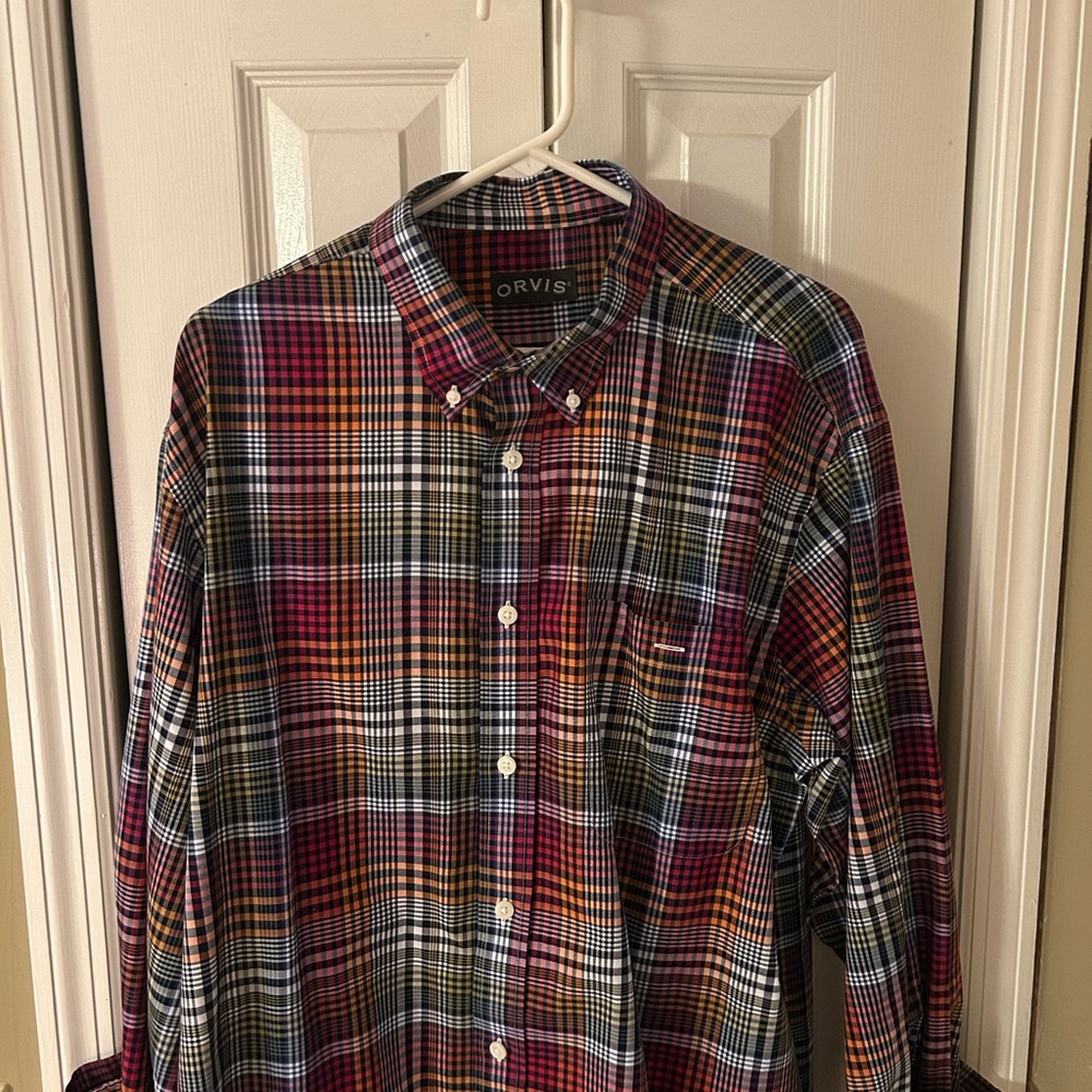 Orvis Men's Multicolor Plaid Button-Down Shirt